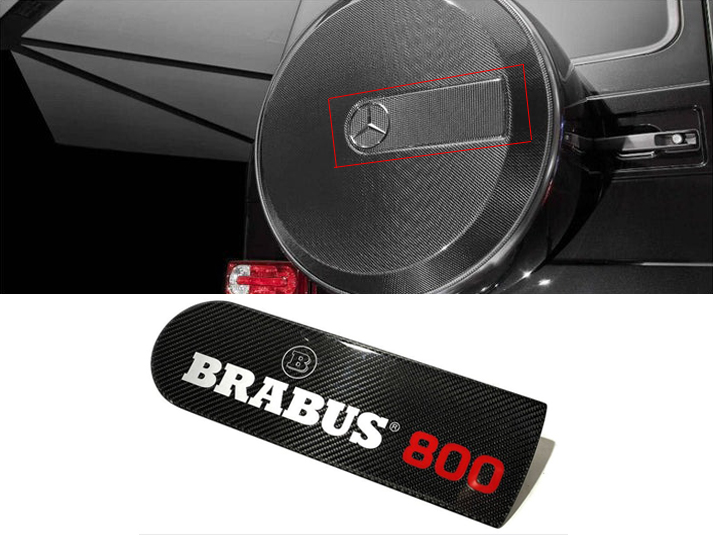 Carbon Fiber Rear Spare Tire Cover Badge Emblem Logo Brabus 800 for Mercedes-Benz W463 G-Class G-Wagon